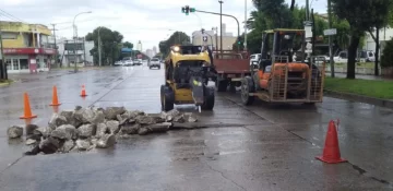 Repararon el asfalto en el cruce de Diagonal San Martín y calle 63