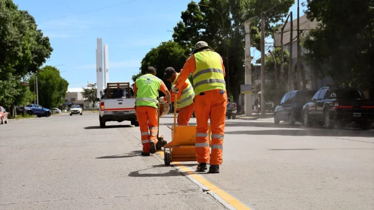 Demarcaron líneas divisorias y sendas peatonales en Diagonal San Martín