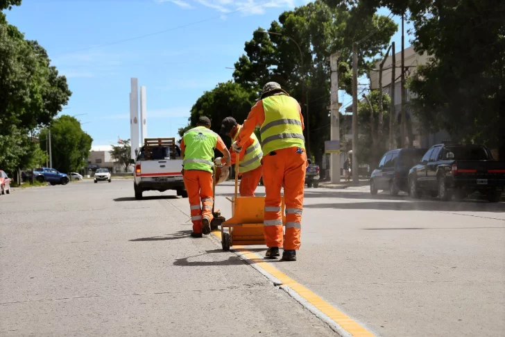 Demarcaron líneas divisorias y sendas peatonales en Diagonal San Martín