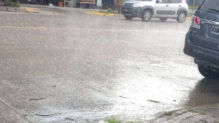 Una densa granizada sorprendió el mediodía necochense