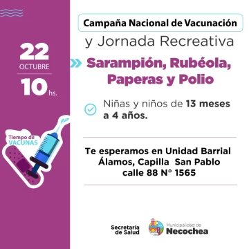 Vacunación contra Sarampión, Rubéola, Paperas y Polio en Loa Alamos