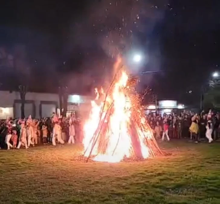 Alrededor de la hoguera, los vascos de Necochea celebraron a Quema de San Juan