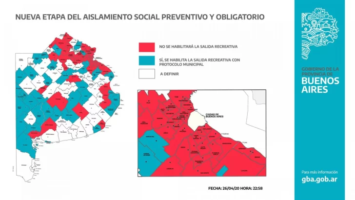 Mapa: en qué municipios de la provincia de Buenos Aires se autorizaron las salidas recreativas