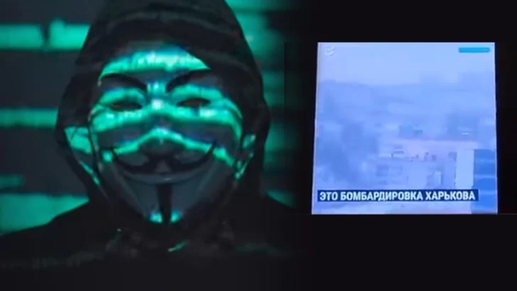Anonymous hackeó la televisión en Rusia y transmitió imágenes de lo que sucede en Ucrania