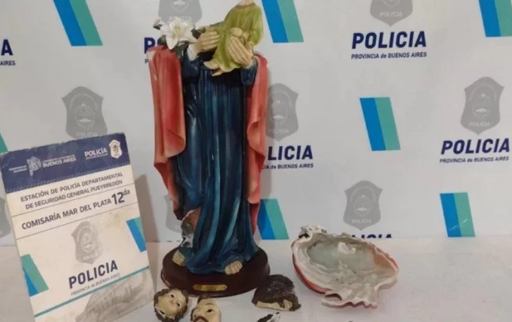 Quiso robar un San José de una iglesia pero lo aprehendieron