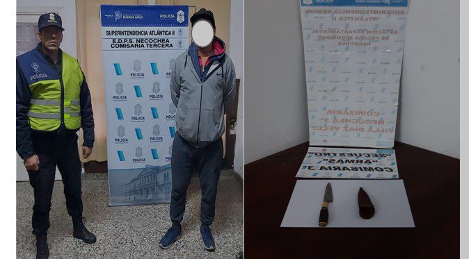 Aprehendido golpear a su pareja y colocarle un cuchillo en el cuello