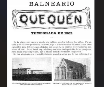 Imperdible afiche publicitario de 1902 que invitaba a visitar Quequén en temporada
