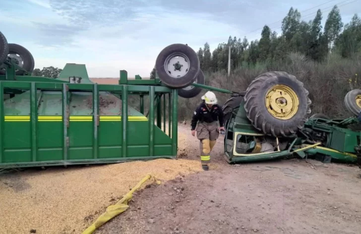 Murió aplastado un trabajador rural que manejaba un tractor con acoplado