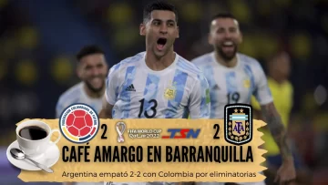 Argentina lo ganaba 2 a 0 y Colombia se lo empató en el final
