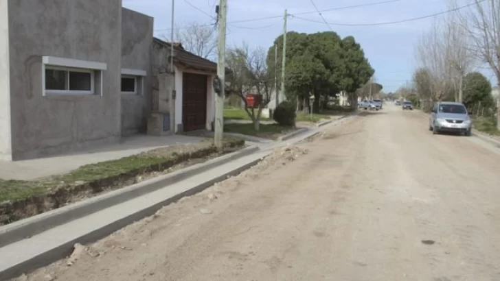 Lobería: culminaron las obras del cordón cuneta en Saavedra al 600