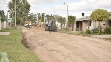 Nueva obra de pavimento en la ciudad de Lobería