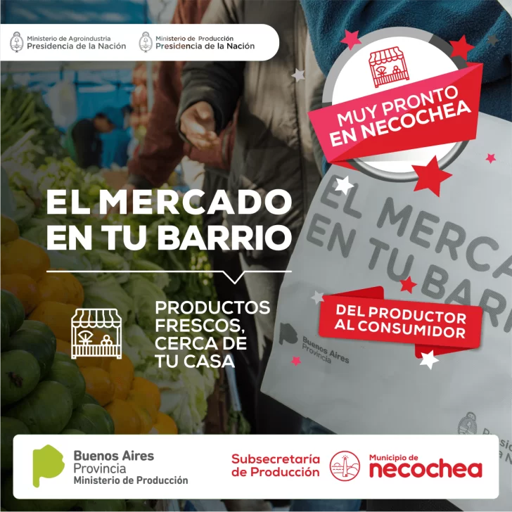 “El Mercado en tu Barrio” también en Necochea y Quequén