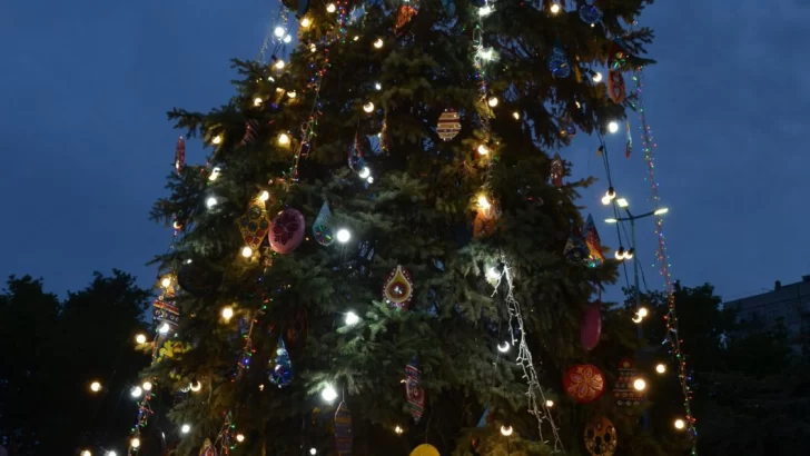 El Arbolito de Navidad ya luce en la plaza Dardo Rocha