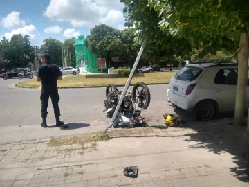 Accidente en 58 y 63. Un motocilista resultó herido