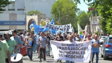 Marcha y protesta de trabajadores municipales