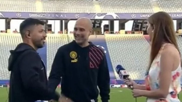 Video: divertido cruce entre Guardiola y el Kun Agüero por la llegada de Messi al Inter Miami