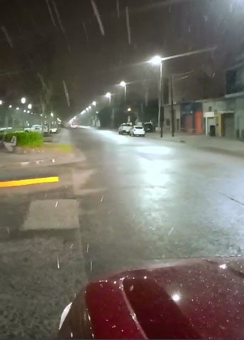 Nevó en la vecina ciudad de Balcarce