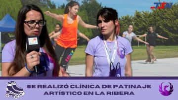 Clínica de patinaje artístico en el complejo de la Sociedad Española de la ribera