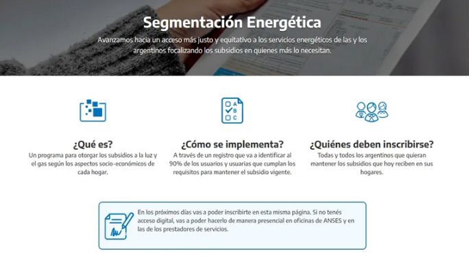 Segmentación de tarifas de luz y gas: empezó la segunda etapa de inscripción