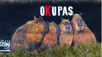 “Okupas”: el mural de Mar del Plata que homenajea a los carpinchos de Nordelta
