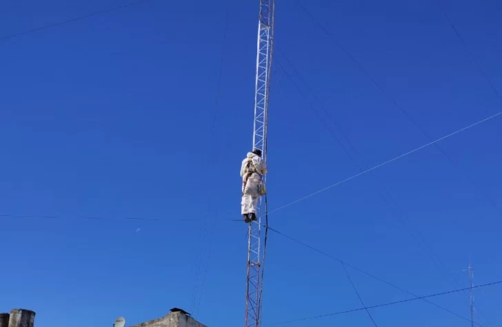 Llevan adelante tareas de mantenimiento en el Destacamento de Bomberos