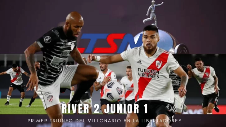 El Millonario ganó su primer partido por Libertadores esta edición; fue 2 a 1 sobre Junior de Barranquilla