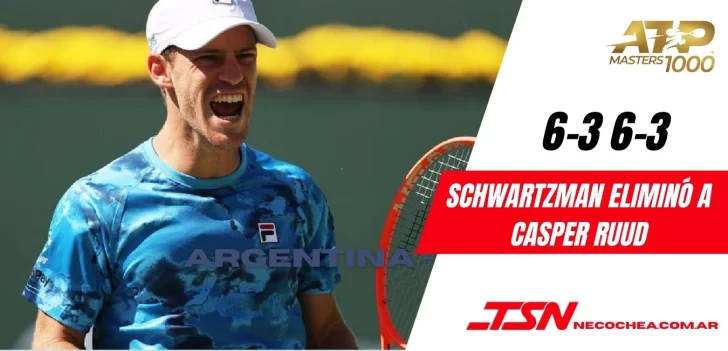 Diego Schwartzman eliminó a Casper Ruud en Indian Wells