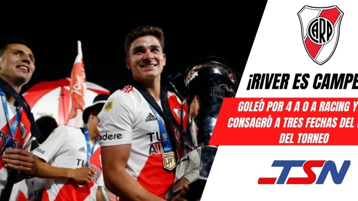 River apabulló por 4 a 0 a Racing y se convirtió en el nuevo campeón del fútbol argentino