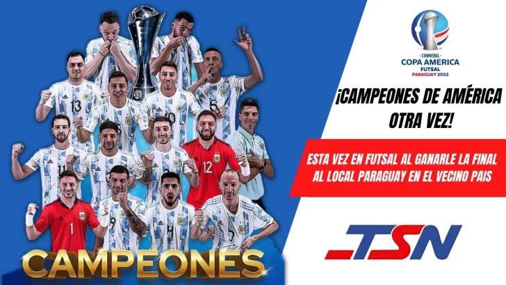 Argentina campeón de América en Futsal al derrotar a Paraguay