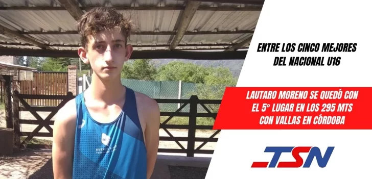 5° lugar para Lautaro Moreno en Córdoba en los 295 metros con vallas