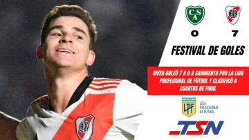 River clasificó a cuartos por la Liga Profesional al golear 7 a 0 a Sarmiento