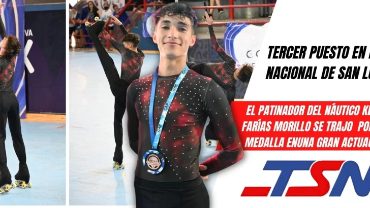 Tercer lugar para el patinador Kenji Farías Morillo en el Nacional de San Luis