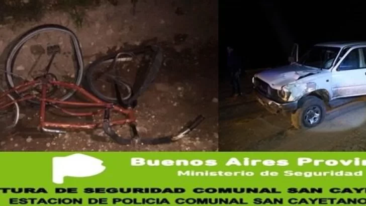 Ciclista murió atropellado en zona rural de San Cayetano