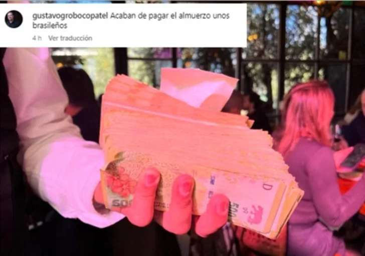 Sorpresa con turistas brasileños al pagar en un restaurante argentino con fajos de billetes ¿Cuánto gastaron?