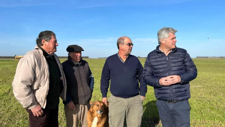 Mauro Velázquez, con el campo en su agenda de campaña, visitó productores en Santamarina