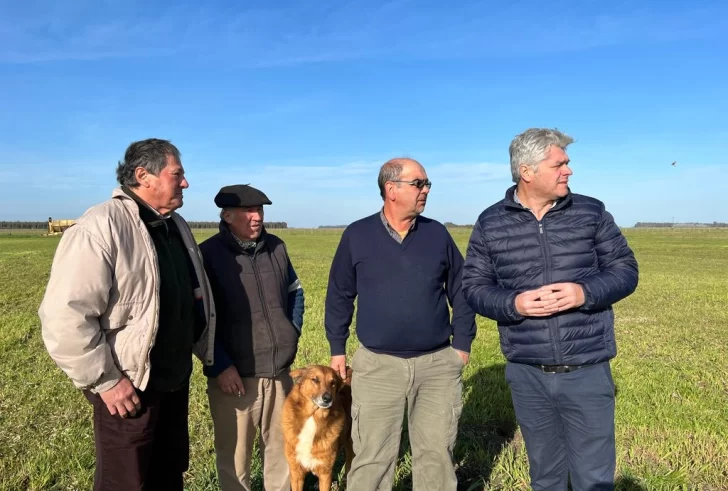 Mauro Velázquez, con el campo en su agenda de campaña, visitó productores en Santamarina