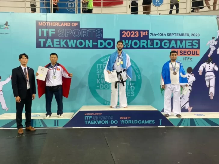 El taekwondista Emiliano Dupor se coronó campeón de Combate en los Juegos Mundiales de Corea del Sur