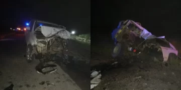 Dos fallecidos en un choque en ruta 55, a la altura del paraje Las Nutrias