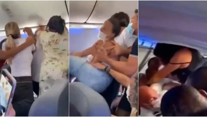 Video: dos mujeres a las piñas por un asiento en un avión