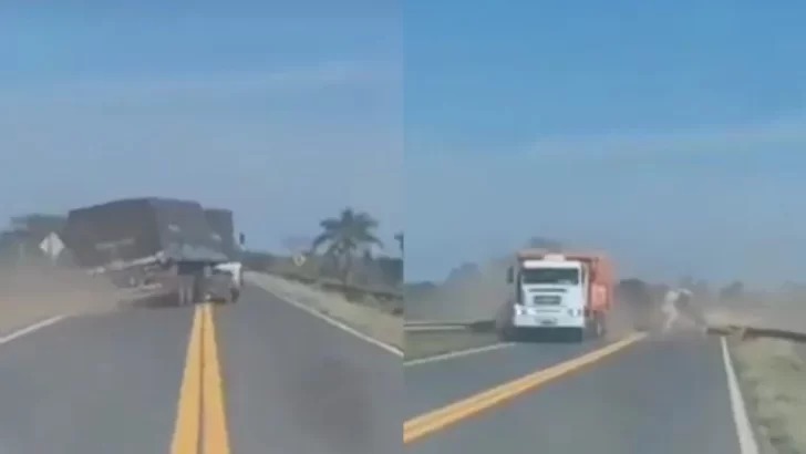 Un camionero se descompensó en plena ruta y casi provoca una tragedia