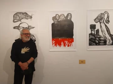 El artista Osvaldo Jalil, referente del grabado en el país, visitó el Centro Cultural