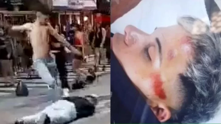 Brutal pelea a la salida de un boliche : un joven recibió una feroz patada en la cabeza y quedó inconsciente