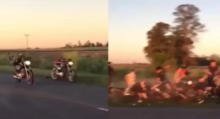 Impactante: corrían una picada de motos y embistieron a un grupo de personas
