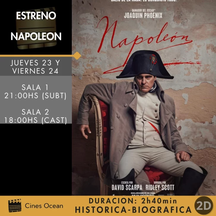 Se estrena hoy en Necochea la película Napoleón