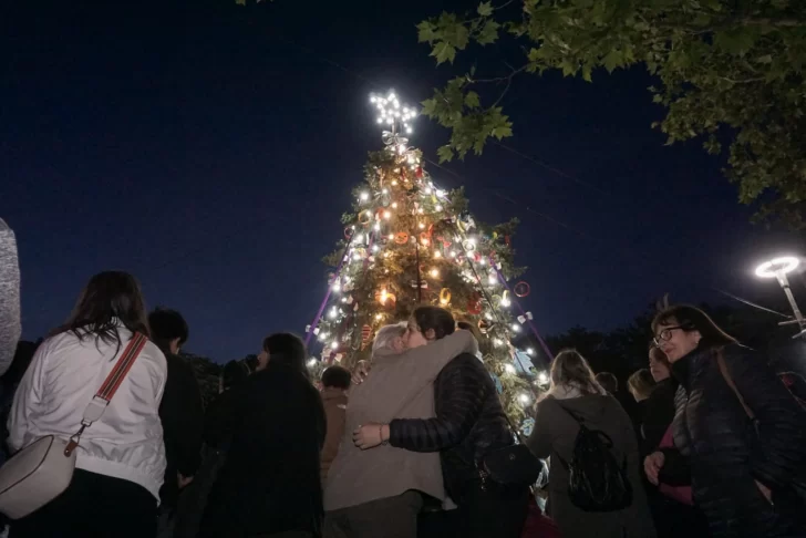 Con un marco muy familiar se encendió el Árbol de Navidad en la plaza del centro