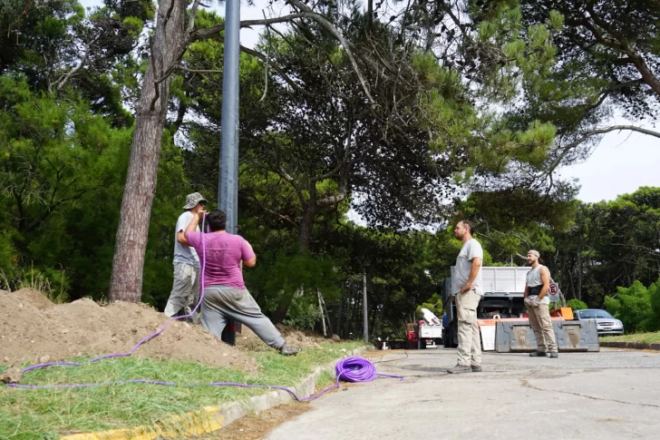 Iluminan un nuevo sector del parque Miguel Lillo