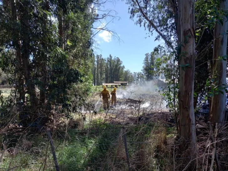 Incendio en un monte en el camino viejo a Necochea