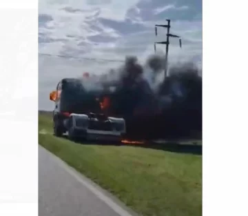 Se incendió un camión en Ruta 88