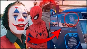 Video: pelea en Puerto Madero entre el Joker y Spider-man