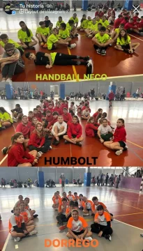 Masivo encuentro  de hándbol para chicos en el Polideportivo